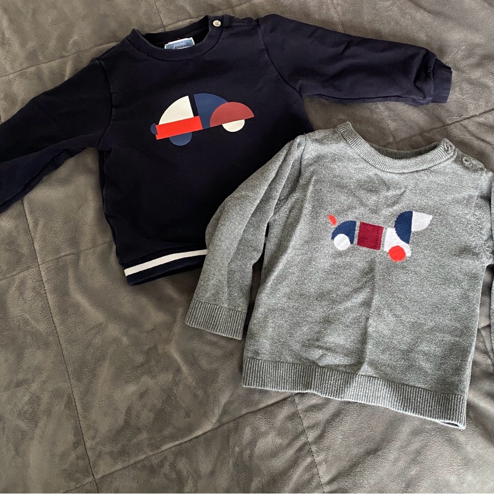 Two Jacadi toddler sweaters